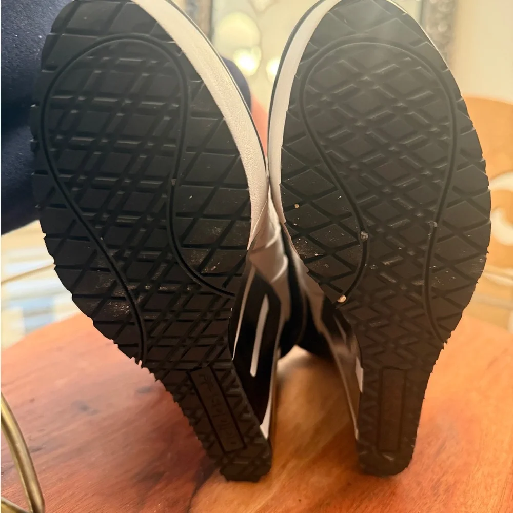 Jeremy Scott x Adidas Black and White Wedge Sneakers - Picture 14 of 17